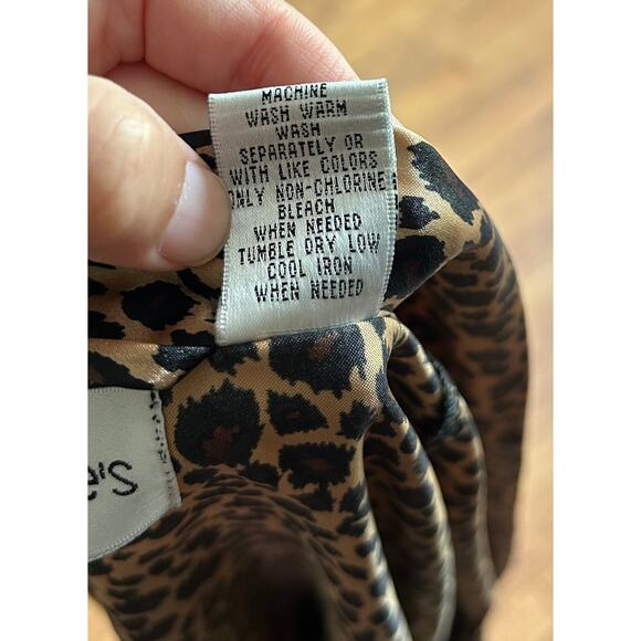 Bloomingdale's leopard print robe one size long kimono style belted silky - Picture 16 of 16